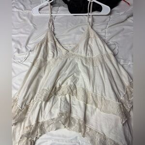 Urban Outfitters Lace trim asymmetric babydoll cami